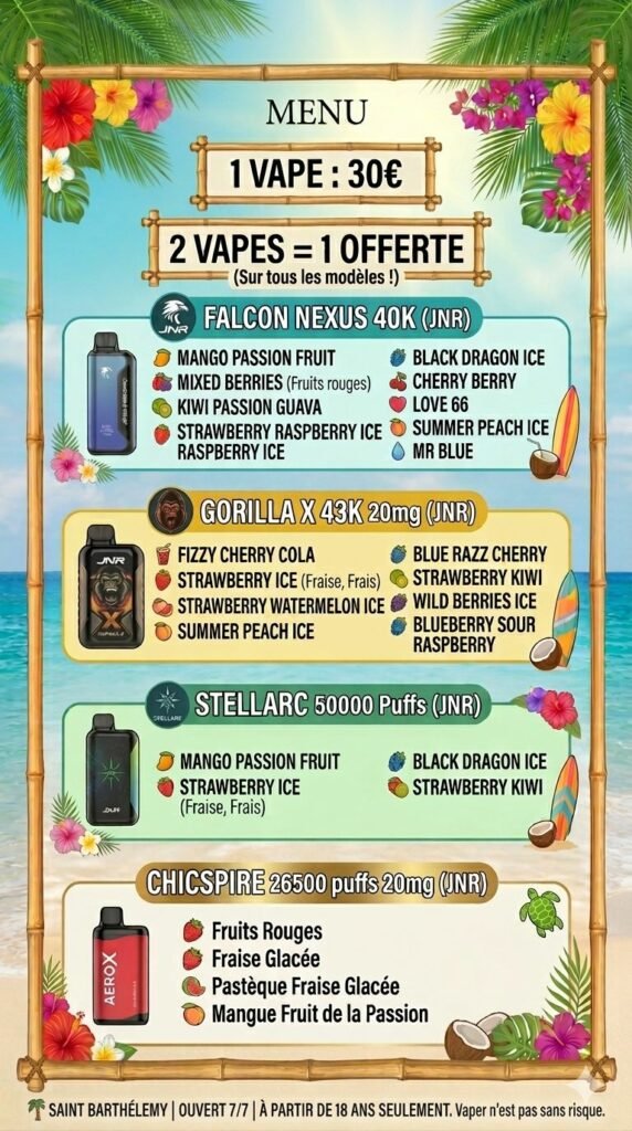 Vape / cigarette électronique – Vapes SBH Saint-Barth